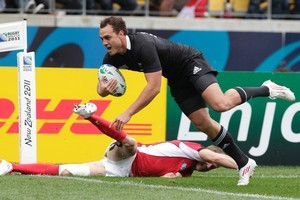 Israel Dagg scores against Canada. Photo / Mark Mitchell