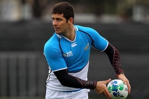 Morne Steyn gets in some practice ahead of the Springboks' showdown with Australia. Photo / Getty Images