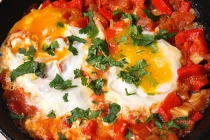 Shakshuka - poached eggs in tomato sauce - is a Tunisian speciality. Photo / Thinkstock