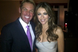 Shane Warne and Liz Hurley posted this photo of themselves on their respective Twitter pages after announcing their engagement.