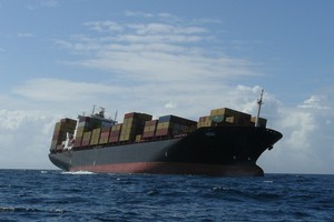 The container ship Rena ran aground near high tide on the Astrolabe Reef at about 2.20am today. Photo / supplied