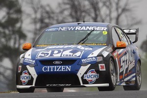 Kiwi hope Shane van Gisbergen during a very wet Bathurst practice session. Photo / Getty Images