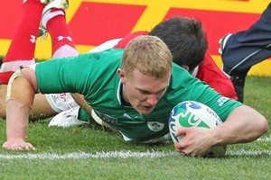 Keith Earls scored Ireland's only try but he also missed five of his eight tackle attempts. Photo / Mark Mitchell