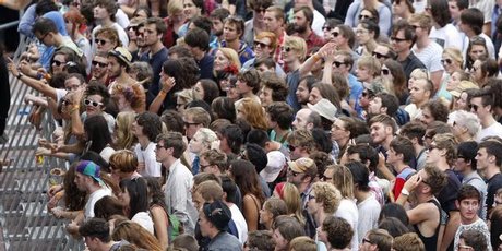Crowds at the St Jerome's Laneway Festival at Aotea Square, Auckland, 31 January 2011. Photo / Richard Robinson Crowds at the St Jerome's Laneway Festival at Aotea Square, Auckland, 31 January 2011. Photo / Richard Robinson