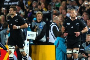 Captain Richie McCaw leads out his team. Photo / Getty Images
