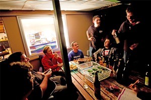 The Hopful Thinkers gather for their Wednesday night meeting. Photo / Dean Purcell