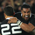 Sonny Bill Williams and Jerome Kaino celebrate the win over France. Photo / Getty Images