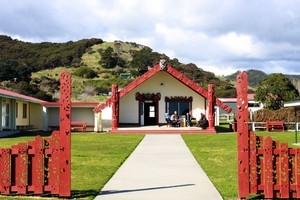 The entrance to Torere Marae. Photo / Jim Eagles