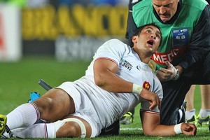 Maxime Mermoz has claimed that All Black halfback Piri Weepu punched him. Photo / Getty Images