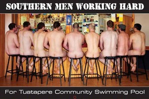 The Southern Men Working Hard - Naked Fundraiser 2012. Photo / Supplied
