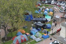 The Occupy Dunedin group has been living in tents in central Dunedin's Octagon. Photo / Otago Daily Times