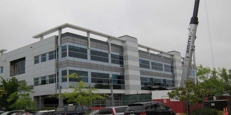 The Statistics NZ building in Madras Street which is being re-levelled with new The Statistics NZ building in Madras Street which is being re-levelled with new