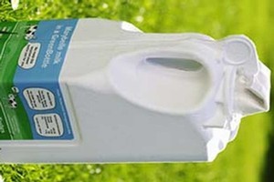 Paper milk bottles, which are being sold in Asda supermarkets, are proving popular with greenies. Photo / Supplied