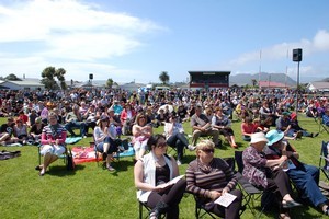Around 2,000 people attended the memorial service to honour the 29 men who lost their lives. Photo / Paul McBride