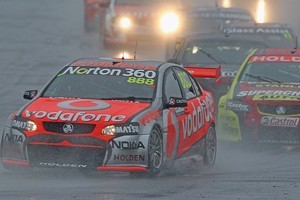 Craig Lowndes drives the 888 Team Vodafone Holden during race 25 the Sandown Challenge. Photo / Getty Images