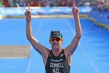 Kris Gemmell of New Zealand celebrates winning the Elite Men's Race. Photo / Getty Images Kris Gemmell of New Zealand celebrates winning the Elite Men's Race. Photo / Getty Images