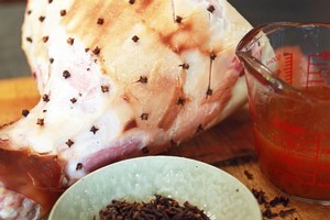 Glazing the ham will make it look good and add to the flavour. Photo / Doug Sherring