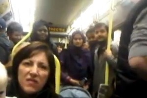 This woman's opinions - aired vocally on a London tram and uploaded onto YouTube - were not appreciated by her fellow passengers, or the British police. Photo / YouTube