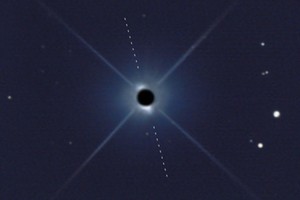 Rolf Olsen's photo of debris and dust swirling around Beta Pictoris. Photo / Rolf Olsen