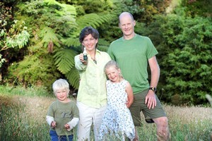 Becky Cashman started out making natural sandfly repellent for herself, husband John Sanderson and children Isaac and Helena. Photo / Jess Burges, Exposure Photographics