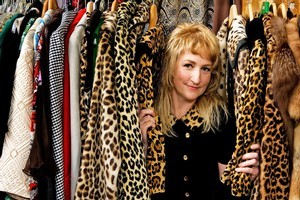 Mandy Neugebauer in vintage shop Black Betty in Pt Chevalier. Photo / Babiche Martens