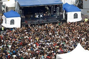 The XX perform at the 2010 Laneway Festival at the old Britomart venue. Photo / Steven McNicholl