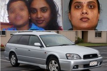 Ranjeeta Sharma, pictured with her son (top left) and her car (below), which was left at Auckland Airport. Photos / Supplied