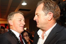 Phil Goff and David Shearer on election night. Photo / Richard Robinson