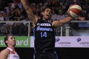 Mika Vukona of the Breakers takes the rebound during the round 11 NBL match against the Cairns Taipans in Auckland. Photo / Getty Images