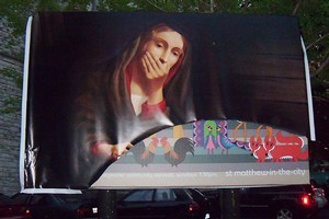 The controversial St Matthew-in-the-City Church Christmas poster. Photo / Supplied