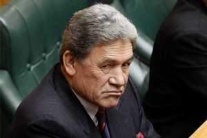NZ First Winston Peters was sworn into Parliament after delivering the oath, pledging alliance to the Queen. Photo / Mark Mitchell