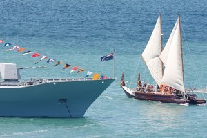Yachts sail past HMNZS Te Mana during 2009's beautiful Auckland Anniversary Day on the Waitemata Harbour. Photo / Brett Phibbs