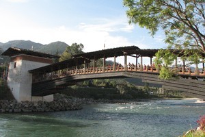Punakha's new bridge. Photo / Jill Worrall