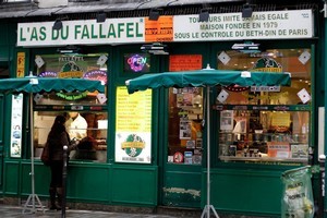 L'As du Fallafel on Rue des Rosiers is one of the best falafel eateries in the world. Photo / Katherine Lowe