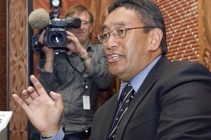 Maori Party MP Hone Harawira addresses media this morning. Photo / Mark Mitchell