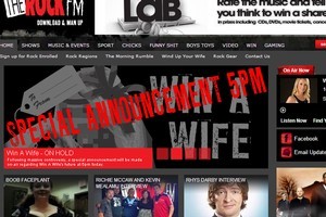Promotion of the competition on The Rock's website has been replaced by news of the announcement.