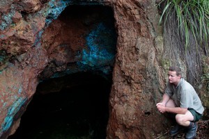 DoC ranger Shane McInnes at Kawau Island's historic copper mine, which is to get a new sea wall. Picture / Richard Robinson