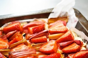 Rhubarb and strawberries make a happy marriage. Photo / Jason Dorday