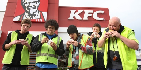 KFC's Double Down was in big demand but at the expense of other, higher-margin Restaurant Brands products. Photo / APN