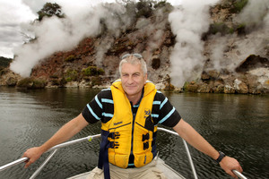 Cornel de Ronde wants to send a remote-controlled vehicle into Lake Rotomahana to film what's left of the terraces. Photo / Alan Gibson