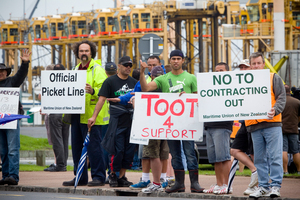 Ports of Auckland workers face a big change in the way the waterfront is handled. Photo / Dean Purcell