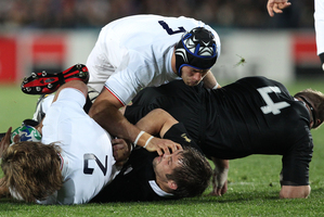 Richie McCaw was the victim of wandering French fingers in New Zealand's games against France at last year's World Cup. Photo / APNZ