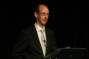 David Bain speaking at the International Injustice Conference at Burswood Entertainment Complex in Perth. Photo / Sunday Times, Ross Swanborough