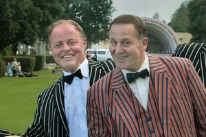 Song and dance - Craig Foss and John Key. Photo / Supplied