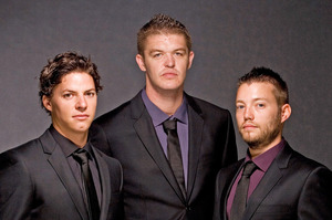 (Left to right) Nick Honeyman (Cru), Hayden McMillan (TriBeCa) and Mark Southon (The Foodstore). Photo / Babiche Martens