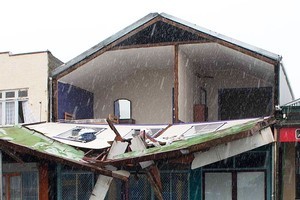 Storm damage in Patea after a weather bomb passed over the lower North Island. Photo / Kevin Bone