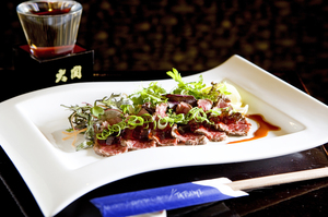 The beef tataki at Tatsumi is a wonderful dish to look at, and to eat. Photo / Babiche Martens