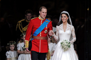 Britain's Prince William and his wife Kate, Duchess of Cambridge. According to the Sundem/Tierney Unified Celebrity Theory their marriage is more likely to last. Photo / AP