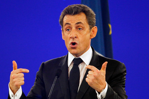 France's President Nicolas Sarkozy says he did not receive funds to help pay for his 2007 presidential campaign from Muammar Gaddafi. Photo / AP
