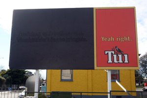 Another Tui billboard has turned heads - this one redheads. Photo / File